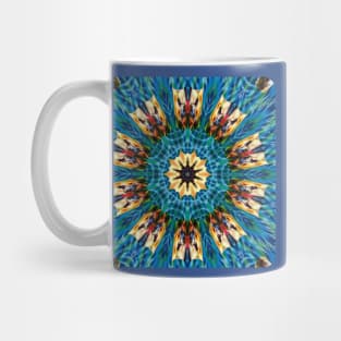 Beautiful blue green and gold circular design Mug